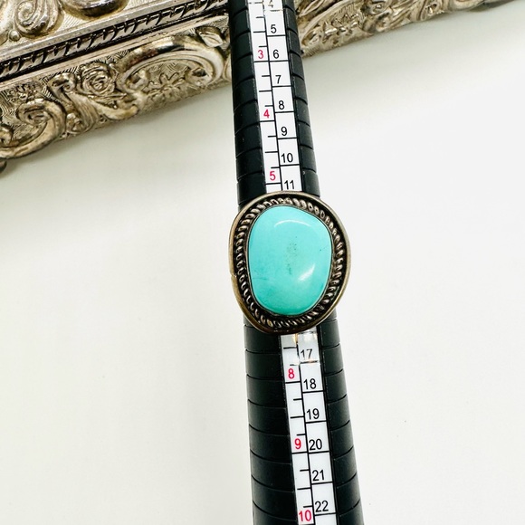 🔥 Gorgeous Vintage Turquoise Signed Sterling Ring - Picture 4 of 16